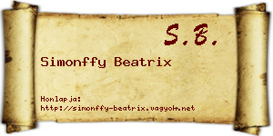 Simonffy Beatrix névjegykártya